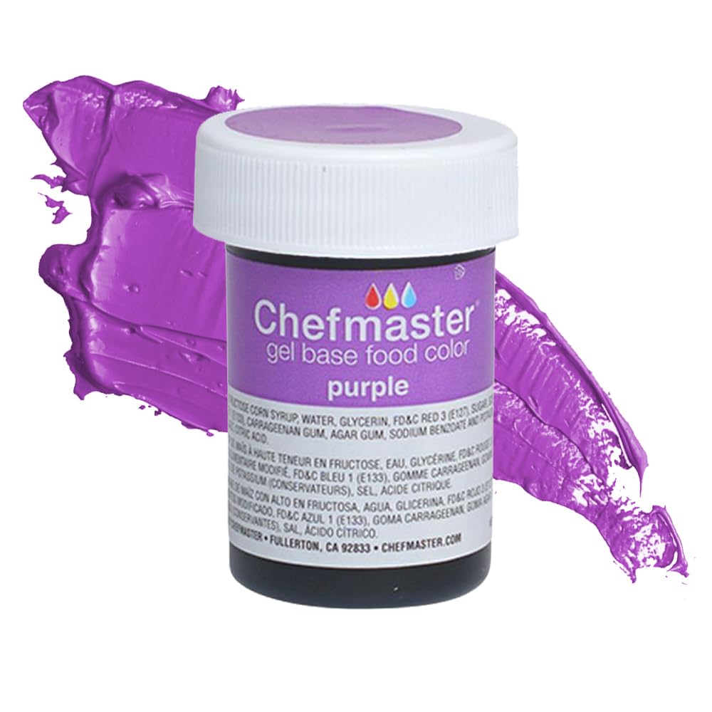 Chefmaster Purple Gel Food Coloring | Vibrant Color | Professional-Grade Dye for Icing, Frosting, Fo