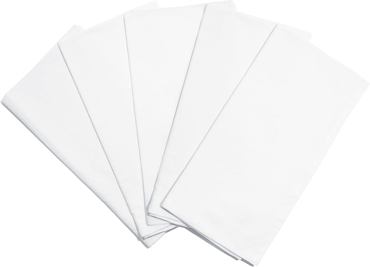 Organic Cotton Tea Towels for Embroidery - Blank Flour Sack Dish Towels for Customization - Perfect White Kitchen Towels for Sublimation to Customize and Personalize - 27"x27" (White - 5 Pack)