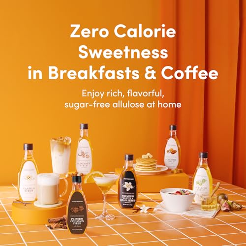 MONKSHUSHU Sugar Free Allulose Syrup &amp; Vanilla Bean Coffee Syrup Bundle | Sugar Free, Keto &amp; Vegan, Zero Calorie, Real Vanilla Bean, 0g Net Carbs, Monk Fruit Sweetened, 37.4 oz Total