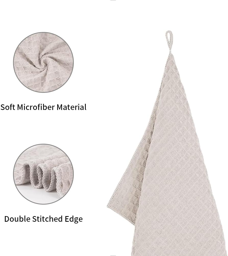 watchget 4 Pack Microfiber Espresso Barista Cleaning Towels, Khaki