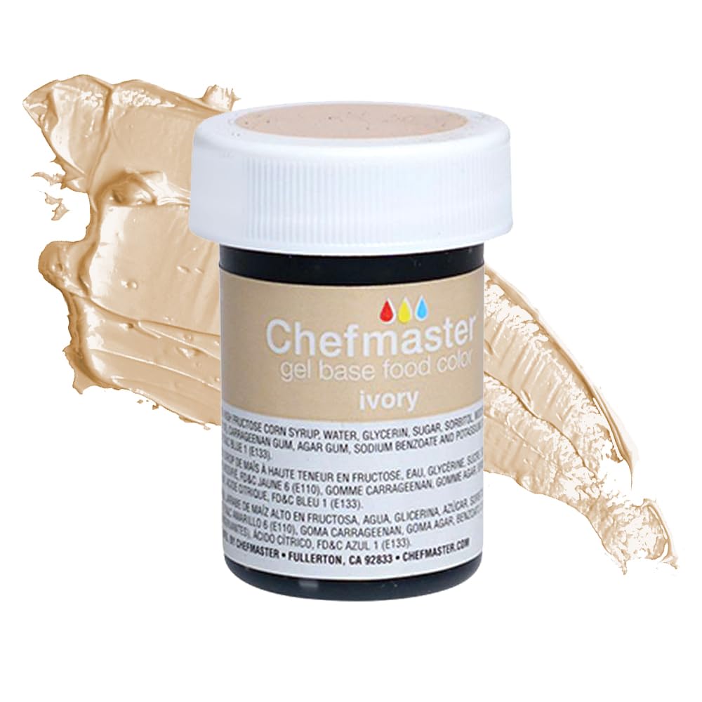 Chefmaster Ivory Gel Food Coloring | Vibrant Color | Professional-Grade Dye for Icing, Frosting, Fon