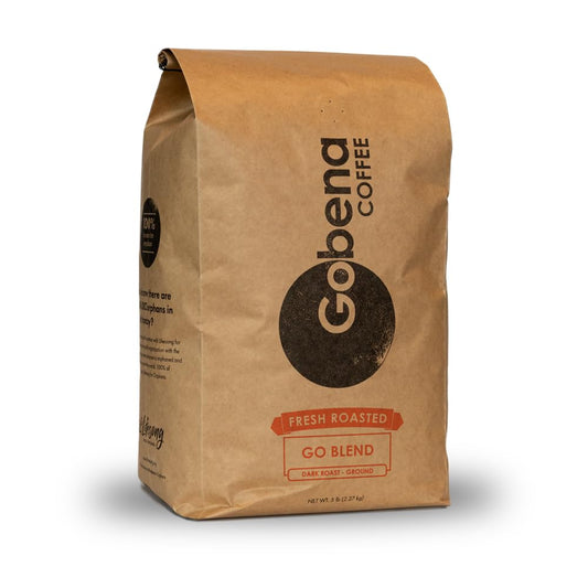Gobena Coffee 5lb Go-Blend Ground Fresh Roasted, Dark Roast, 100% Arabica Specialty Coffee, 80 ounces, 5 pounds, Bulk