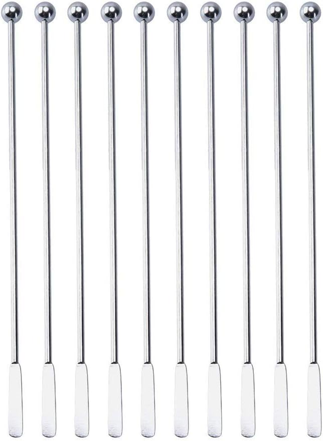 20 pcs Stainless Steel Coffee Beverage Stir Sticks Cocktail Stirrers Drink Swizzle Stick 7.4" Swizzl