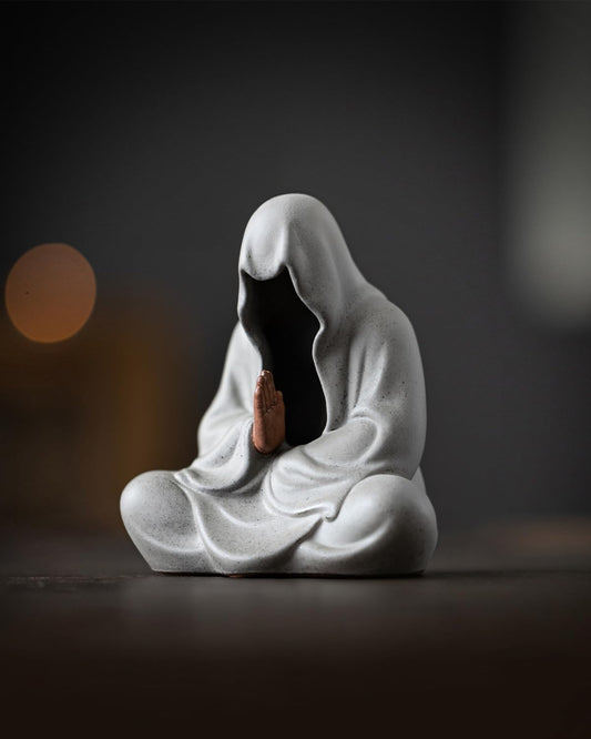 Ceramic Zen Figurine Faceless Tea Pet - Kung Fu Tea Set Accessories, Japanese Decor for Home, Asian Meditation Statue
