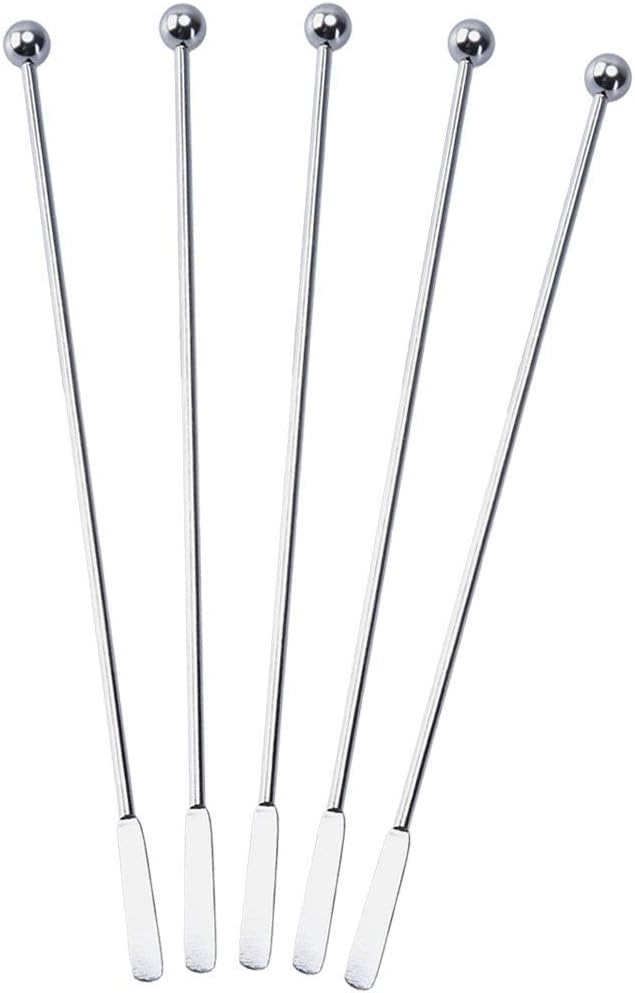 10 pcs Stainless Steel Coffee Beverage Stir Sticks Cocktail Stirrers Drink Swizzle Stick 7.4" Swizzl