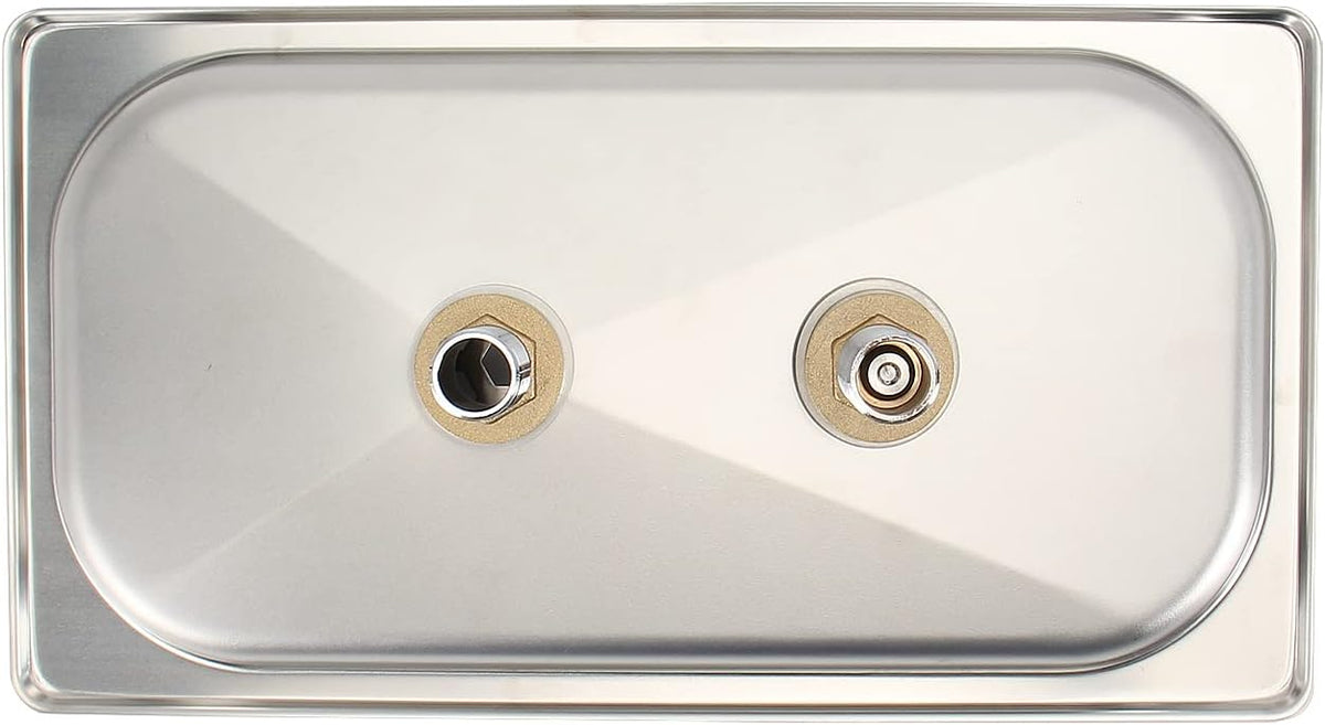 DIBTSA Pitcher Rinser, Espresso Rinser with Spray, Drain and Drip Tray, Stainless Steel Bar Glass Rinser for Sink, Cup Washer for Home Kitchen Hotel Cafe Restaurant (12.8x6.9x1.06 Inch)
