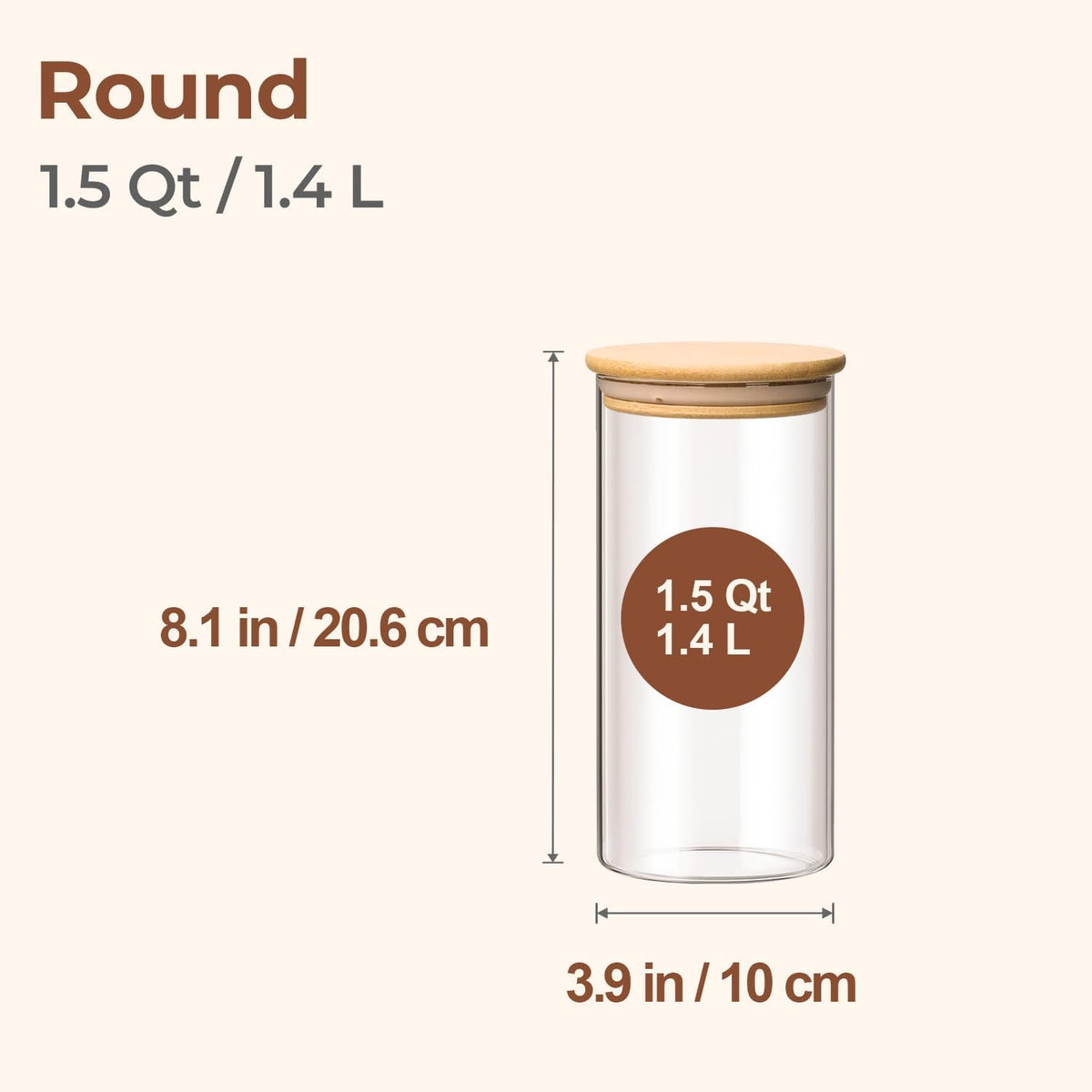 ComSaf Glass Storage Containers with Lids 1.5 Qt