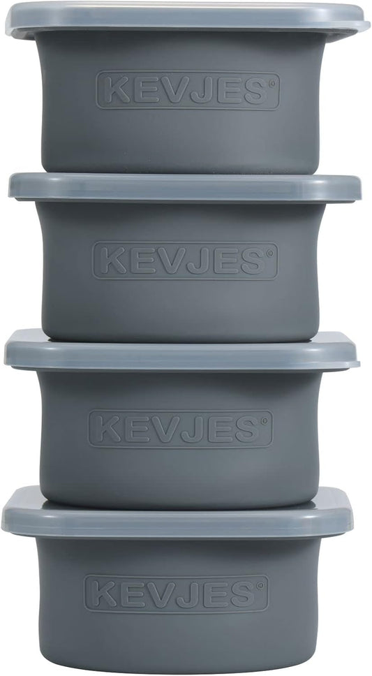 PLUS 1000ml Pizza Dough Proofing Boxes for DIY Artisan Pizza, Food Grade Silicone Stackable Containers with Lids, Sturdy