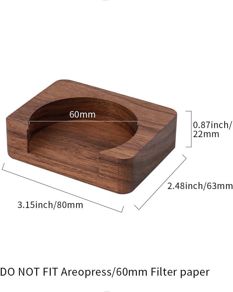 watchget Wood Espresso Paper Filter Holder Stand 58mm