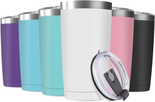 20oz Tumbler Vacuum Insulated Travel Mug with Lids, Stainless Steel Double Wall Thermal Coffe Cup for Home, Office, Outdoor Suitable for Vehicle Cup Holders