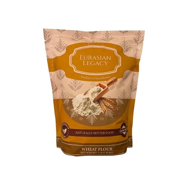 Eurasian Legacy Non-GMO, Unbleached, Glyphosate-Free, High-Protein Wheat Flour, Perfect for Bread & Baking, 3 lb