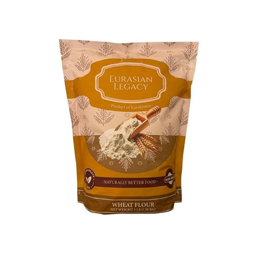 Eurasian Legacy Non-GMO, Unbleached, Glyphosate-Free, High-Protein Wheat Flour, Perfect for Bread & Baking, 3 lb