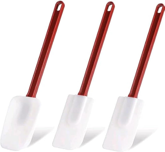 Kitchy Silicone Rubber Spatula and Spoon Set - High Heat Spatula Spoon, Commercial Cooking Set (1 Spoonula + 2 Scrapers, 14