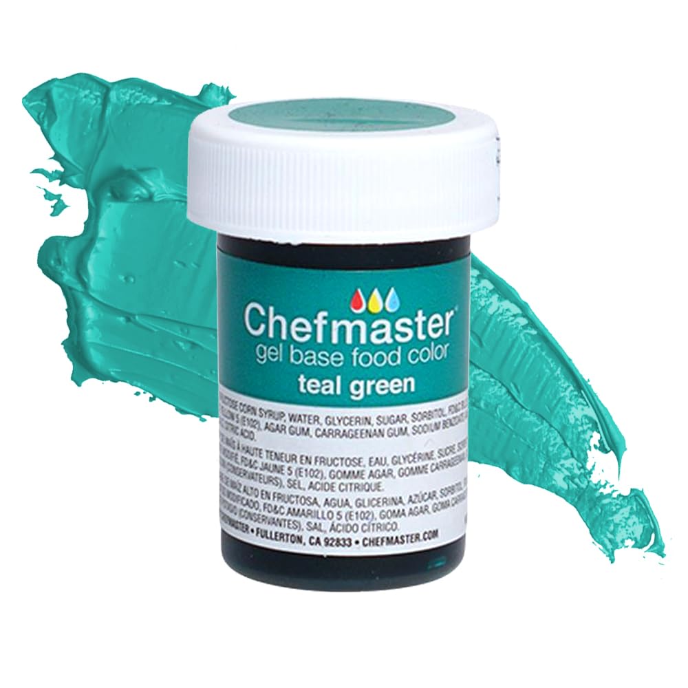Chefmaster Teal Green Gel Food Coloring | Vibrant Color | Professional-Grade Dye for Icing, Frosting