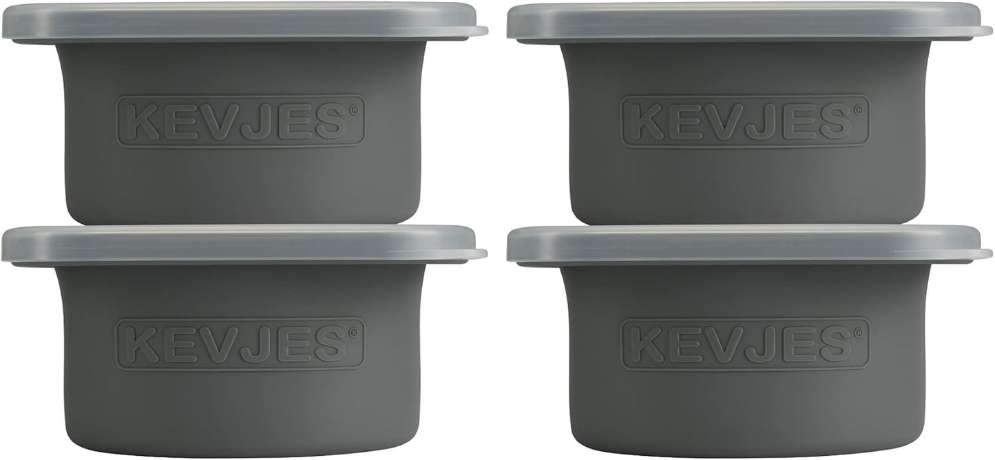 Stackable Silicone Artisan Pizza Dough Proofing Proving Boxes with Air-tight Lids-4pack-500ml Volume for 250g Dough Ball