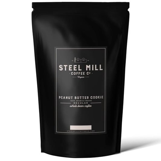 Steel Mill Coffee Co. - Peanut Butter Cookie Flavored Coffee - Ground - Regular - Medium Roast - 100% Arabica Beans - Vegan