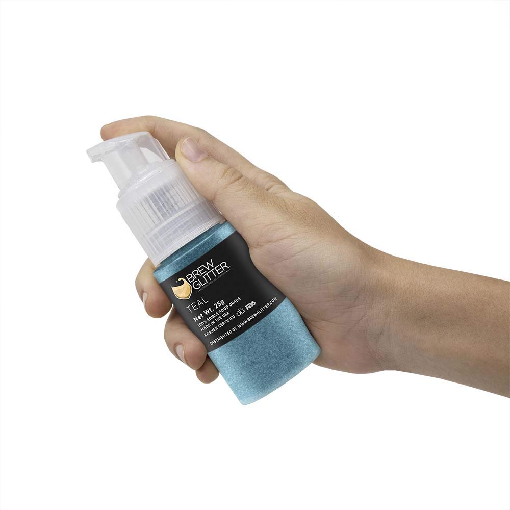 Brew Glitter Edible Drink Glitter Pump 1x 25g for Cocktails, Beer, &amp; Beverages (Teal)