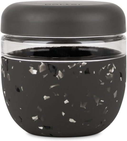 W&P Porter Seal Tight Glass Food Storage Container with Lid, Terrazzo Charcoal 24oz, Leak & Spill Proof Meal Prep Container,