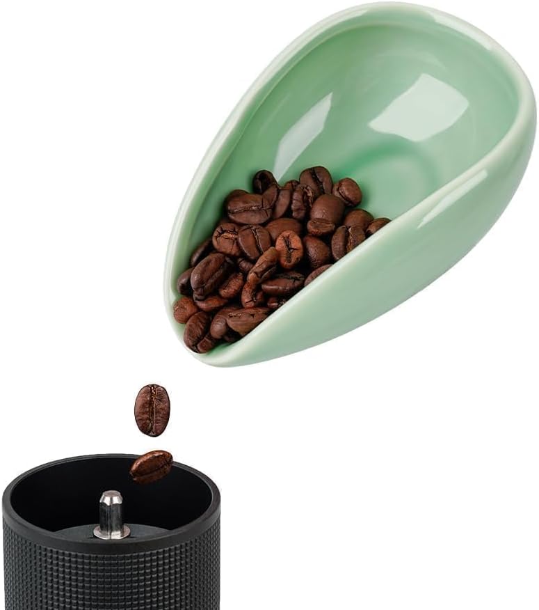 watchget Ceramic Coffee Dosing Cup &amp; Tea Storage Tray, Cyan | Single Dose Measuring Container for Coffee Beans &amp; Loose Leaf Tea Dosing Vessel; Hold 20-25g Coffee Beans