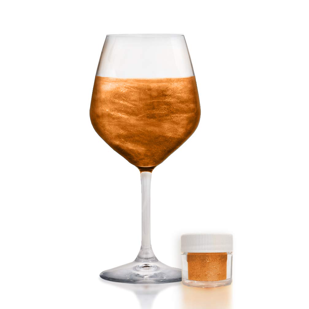 BREW GLITTER Edible Glitter For Drinks, Cocktails, Beer, Garnish Glitter &amp; Beverages | KOSHER &amp; HALAL Certified | 100% Edible &amp; Food Grade | Vegan, Gluten, Nut Free (45g Shaker, Bronze)