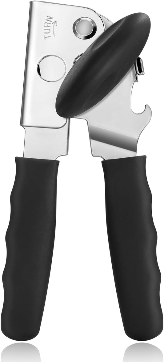 Can Opener Manual Heavy Duty, UHIYEE Hand Held Can Openers for Seniors with Comfort Grip Sharp Blade, Solid Steel Hand