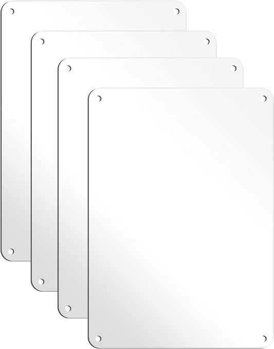 White Blank Metal Sign,10 x 7 Inches Sturdy Rust Free Aluminum Metal Signs White Color Blank Sign, Waterproof, Easy