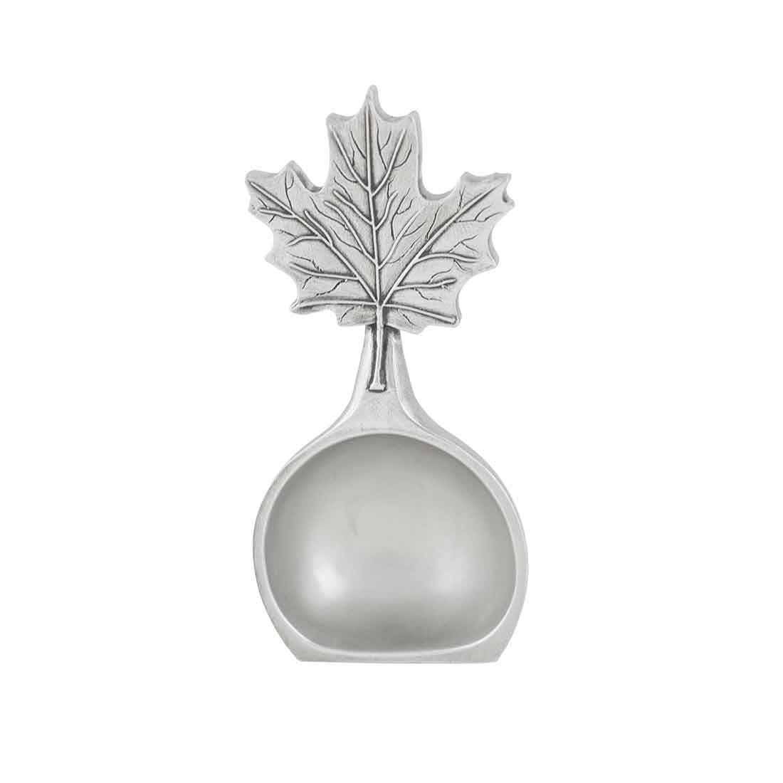 Danforth – Freestanding Maple Leaf Coffee Scoop/Spoon, Pewter, 3.75”, Made In USA