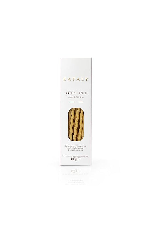 Eataly Italian Antichi Fusilli Pasta Noodles - 500g (17 oz.) Box -Authentic Durum Semolina Wheat - Made in Italy- Dried