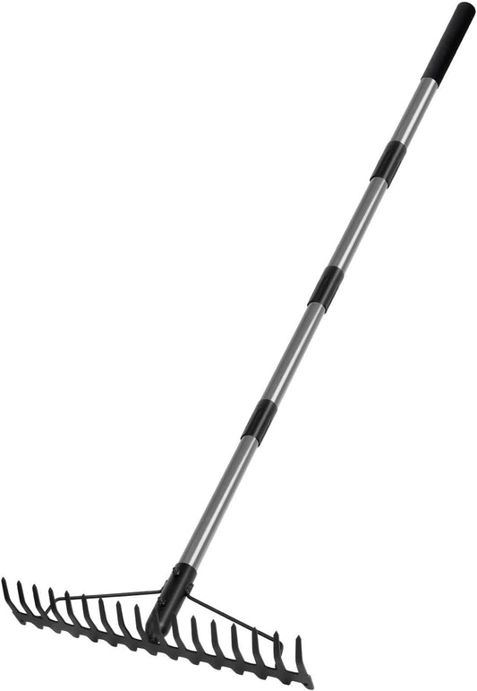 Walensee 5.4FT Bow Rake Heavy Duty Garden Rake with Stainless Steel Handle, 17 Steel Tines Garden Tool for Loosening Soil