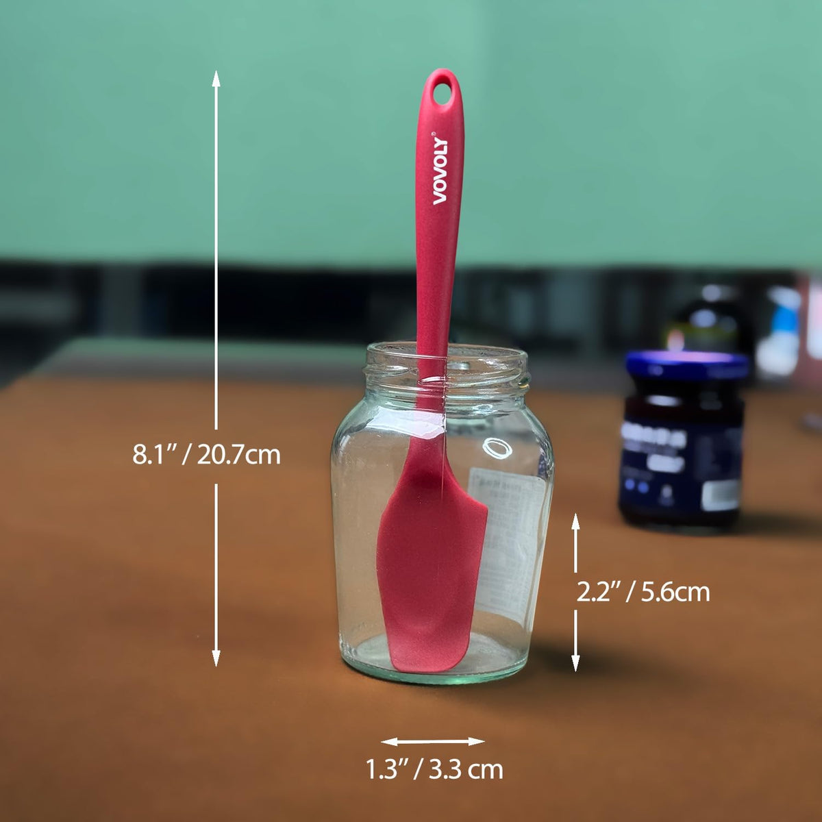 Mini Silicone Spatula, 8" Curved Small Spatula with Shallow Bowl, Mixed,4Pc | Seamless Jar Scraper for Cooking Baking, Wet Pet Food Spoon Spatula, Rubber Jar Scraper, BPA-Free,Dishwasher Safe