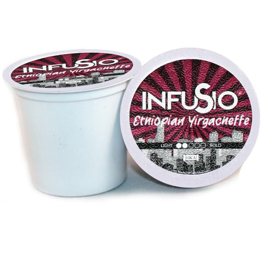 InfuSio Coffee Pods 96 Count Ethiopian Yirgacheffe Gold Medium Light Roast Single serve Coffee pods for Keurig K Cup®