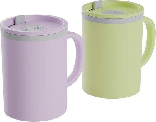 Copco Insulated Coffee Mug with Lid and Handle, 16oz Tumbler, Double Wall To-Go Cup, for Travel, Office, School, Camping,