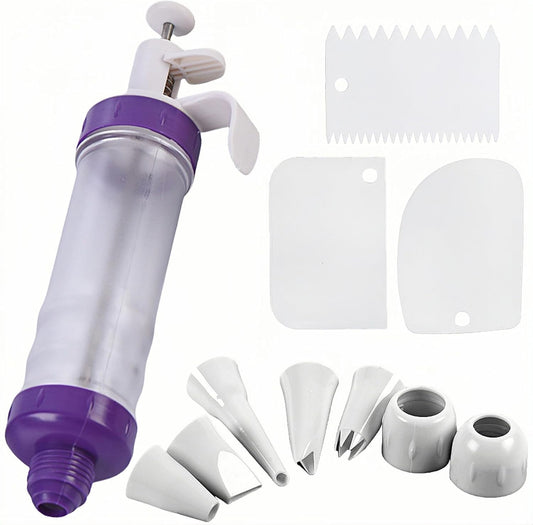 Dessert Decorating Syringe Set, Icing Dispenser Cupcake Filling Injector, Cake Decorating Kit, with 7 Icing Nozzles, 3 Cream