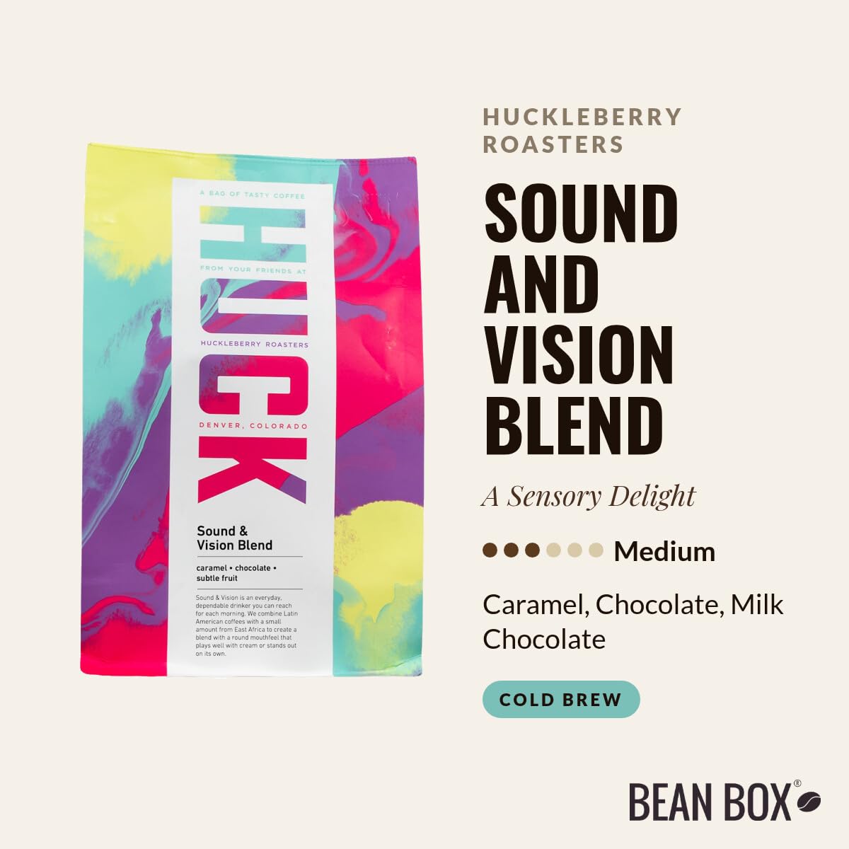 Sound and Vision Blend - Roasted by Huckleberry Roasters - Whole Bean Coffee - 2 Pound Bag