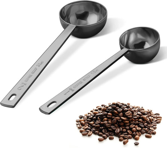 Premium Coffee Scoop Set, Set of 2, Metal Stainless Steel Long Handle Coffee Scoop, Measuring Coffee Spoons Contains 1