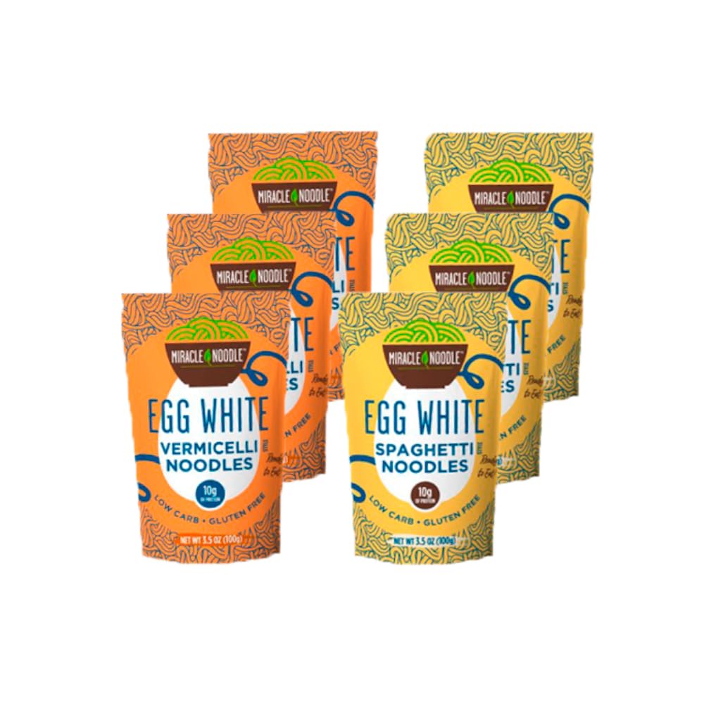 Miracle Noodle Egg White Pasta Variety Pack, 3.5 Oz (Pack of 6)