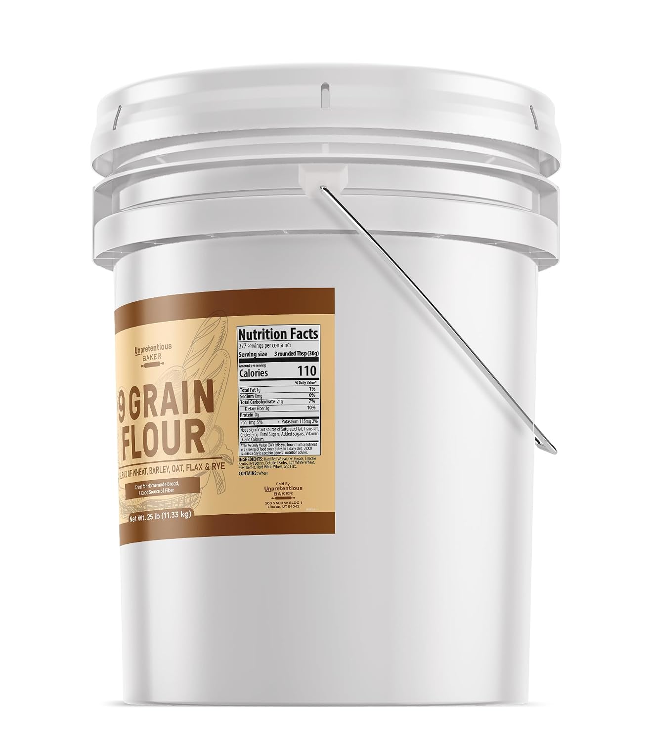 Unpretentious, 9 Grain Flour, 25 Lb
