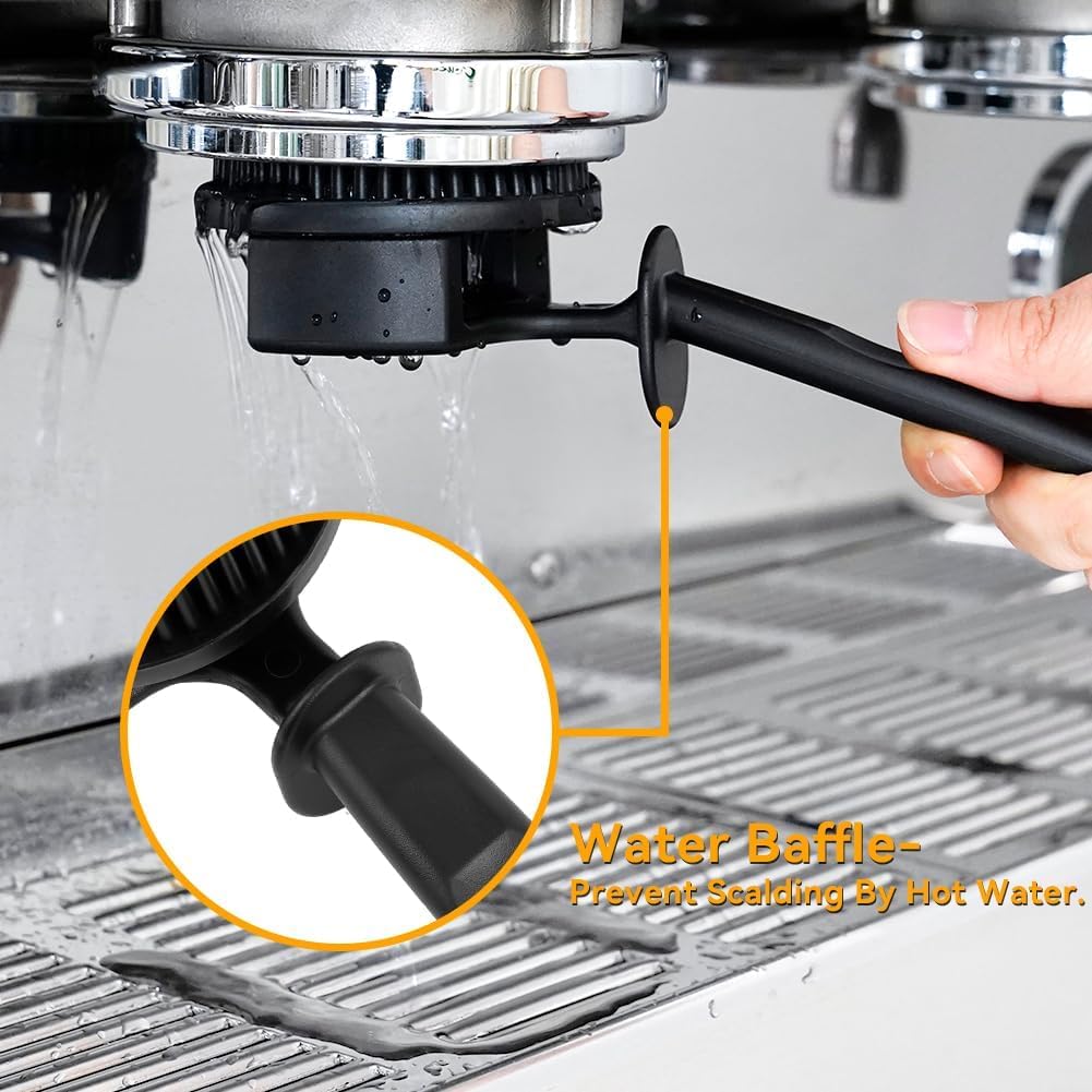 watchget 51mm Silicone Espresso Machine Cleaning Brush Grouphead Brush | 360° Deep Cleaning, Scratch-Free, Silicone Bristles for 51mm Group Head, Easy Clean, Professional Barista Tool