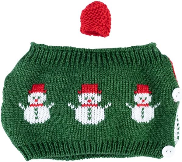 Knitted Teapot Cozy, 2-Piece Split Design with Button Fastening, Acrylic Insulated Teapot Cover for 2 Cup 15-20 oz Teapots, British Style Decorative Tea Warmer, 9 Patterns Available，GREEN SNOW MAN