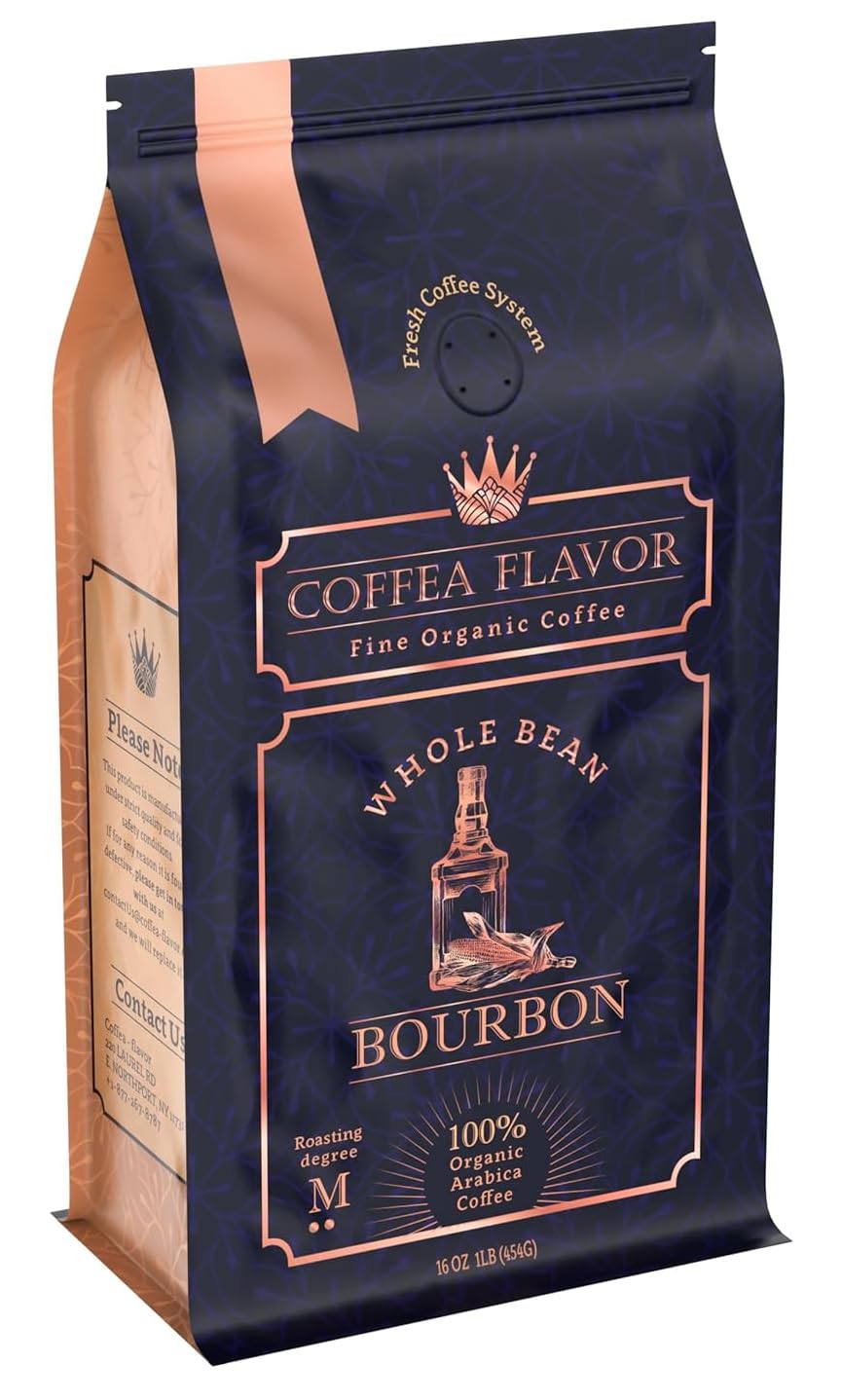 Organic Whole Bean Coffee Medium Roast (16oz) - Bourbon Flavored