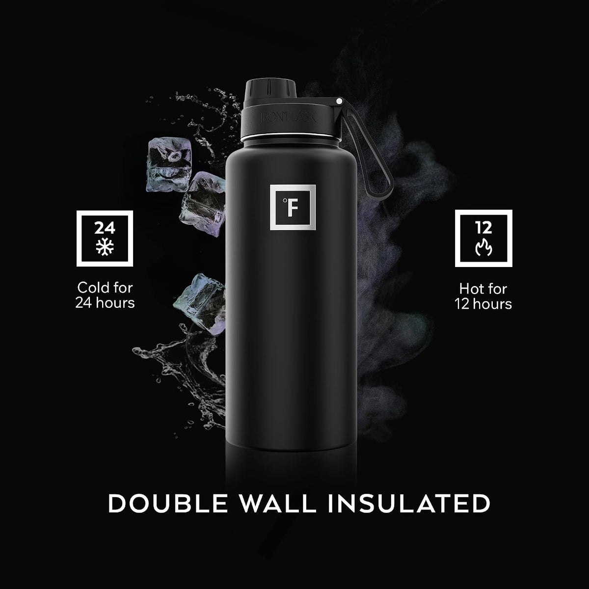 IRON °FLASK 32 oz Wide Mouth Water Bottle with Spout | Insulated Stainless Steel Sports Water Bottle with Leakproof Spout Lid - BPA Free, Cold 24 Hrs, Sweat Free (Aurora)
