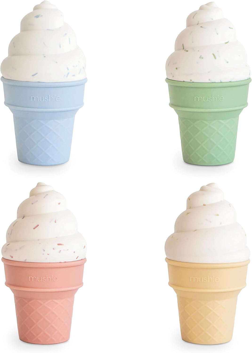 mushie Silicone Mix and Match Ice Cream Toy 4 Pack | Mold Free