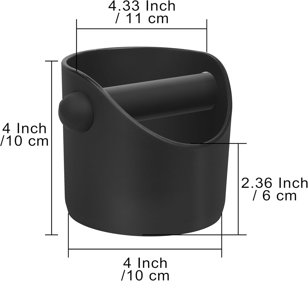 Small Espresso Knock Box 4.3 Inch, Mini Rubber Coffee Knock Box with Detachable Knock Bar, Non-Slip Base Coffee Grounds Container for Home Barista