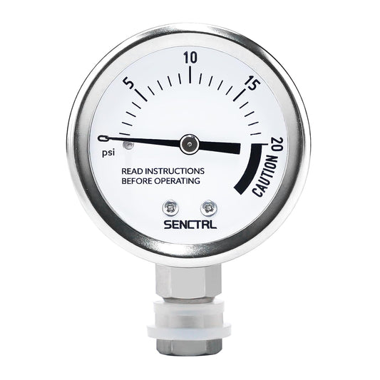 SENCTRL 20 Psi Pressure Cooker Canner Gauge Replacement Part, 1/8" NPT Male