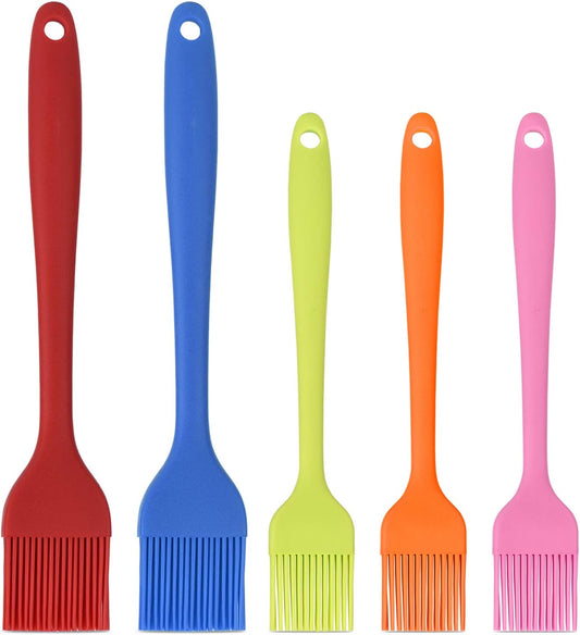 Silicone Basting Pastry Brush Set 5 Pack Heat Resistant Spread Oil Butter Sauce for BBQ Grill Barbeque Kitchen Baking