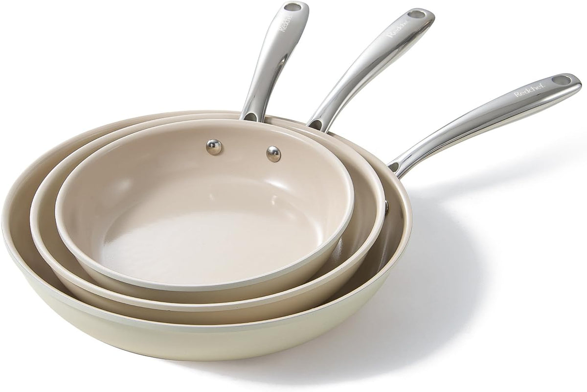 Redchef Non Stick Ceramic Frying Pans, Non Toxic Skillets, 8/9.5/11 Inch