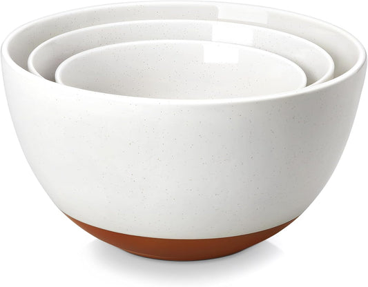 MALACASA Ceramic Mixing Bowls, Large Serving Bowls for Mixing, Cooking, Prepping, Baking, Salad, Soup, Pasta, Nesting Bowls