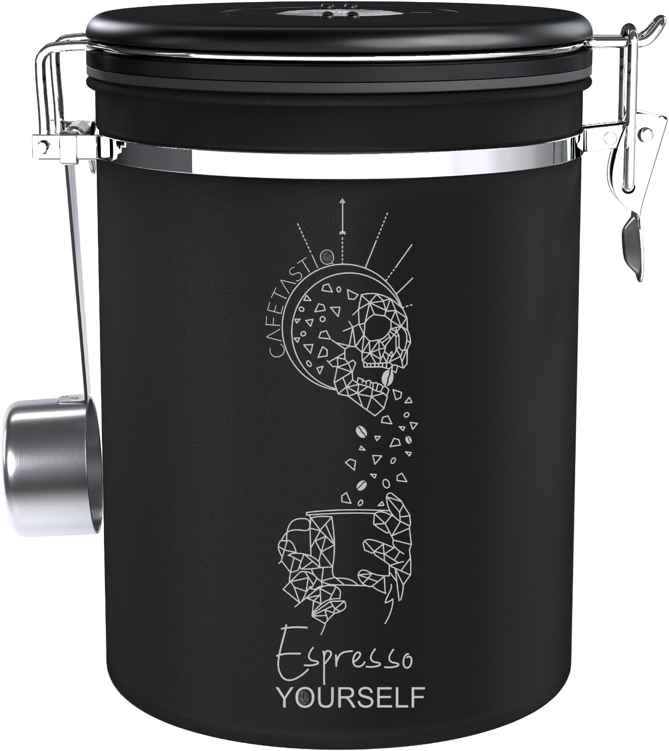 Coffee Canister – Airtight Stainless Steel Storage Container with Date Tracker & Scoop, Sealed Jar f