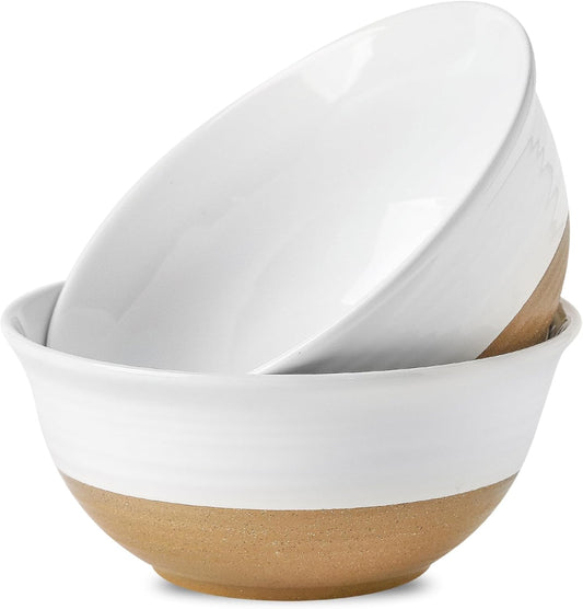 Hasense Serving Bowls, 9 Inch Ceramic Salad Dish for Kitchen, 84 Ounce Large Mixing Bowls for Cooking, Side Dishes, Baking,
