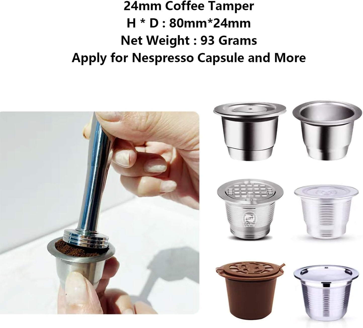 Coffee Tamper Press Chromed (24 mm)